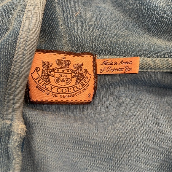 Juicy Couture blue terry cloth zip up hoodie with silver “J” - Picture 6 of 16